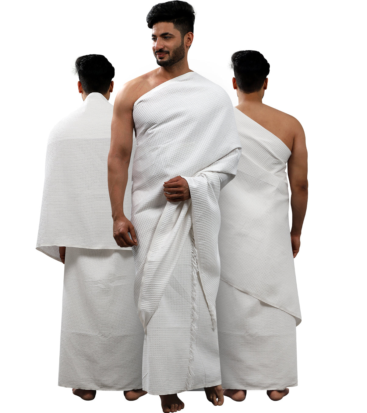 Terry Towel Honeycomb Ihram Ahram Ehram for Premium White for HAJJ UMRAH with Free Belt