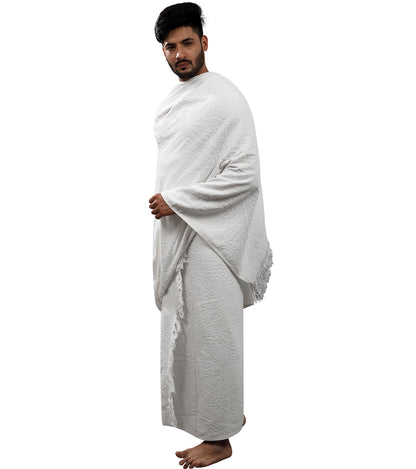Flower Pattern Ihram Ehram Ahram with Free Belt for Hajj and Umrah - 2 Towels 110 x 220cm