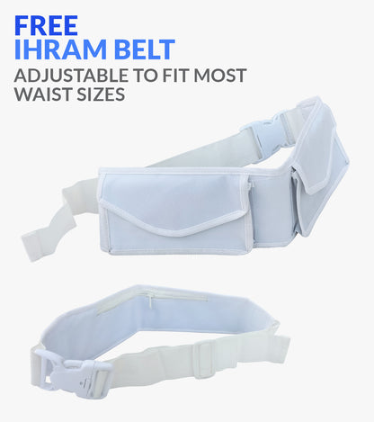 Small Diamond Pattern Ihram Ehram Ahram for Hajj and Umrah - 2 Pcs -100% Cotton Fabric 110 x 230cm