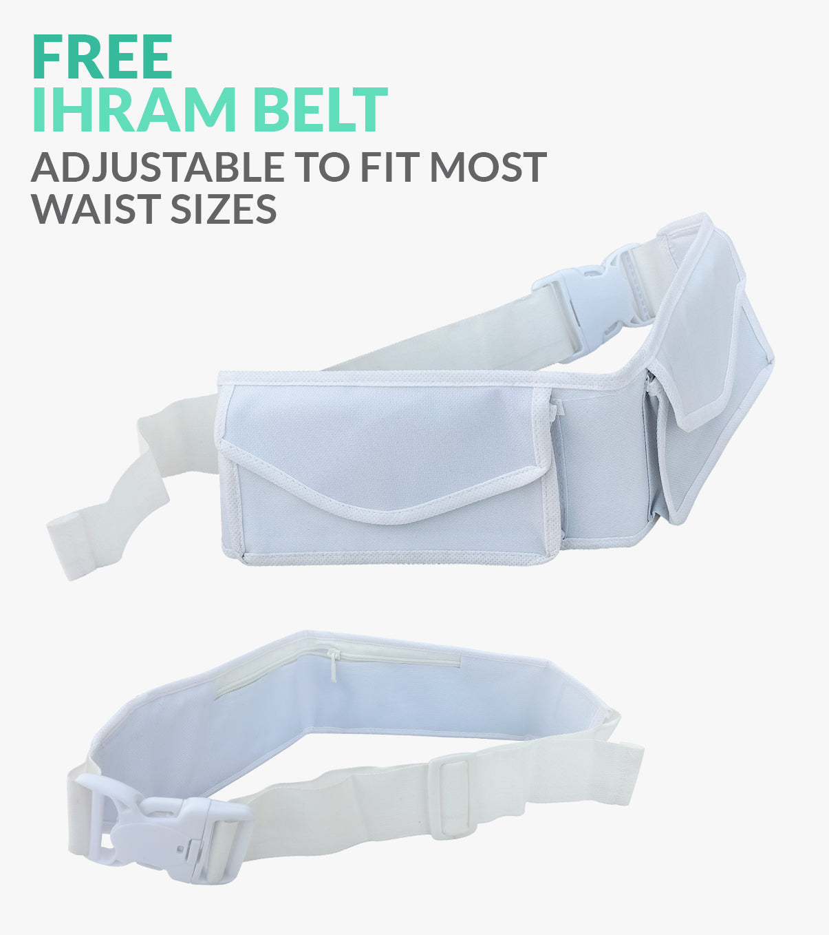 Flower Pattern Ihram Ehram Ahram with Free Belt for Hajj and Umrah - 2 Towels 110 x 220cm